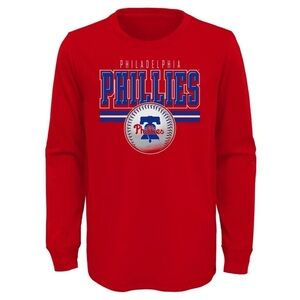 MLB Licensed Philadelphia Phillies Long Sleeve Tshirt Boys Youth Sz Large 14-16